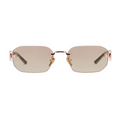 Gucci Women Rectangular Frame Rose Gold Sunglasses