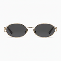 Gucci Women Round Frame Light Gold Sunglasses