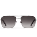 Louis Vuitton Men Square Frame Shiny Silver Sunglasses