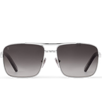 Louis Vuitton Men Square Frame Shiny Silver Sunglasses