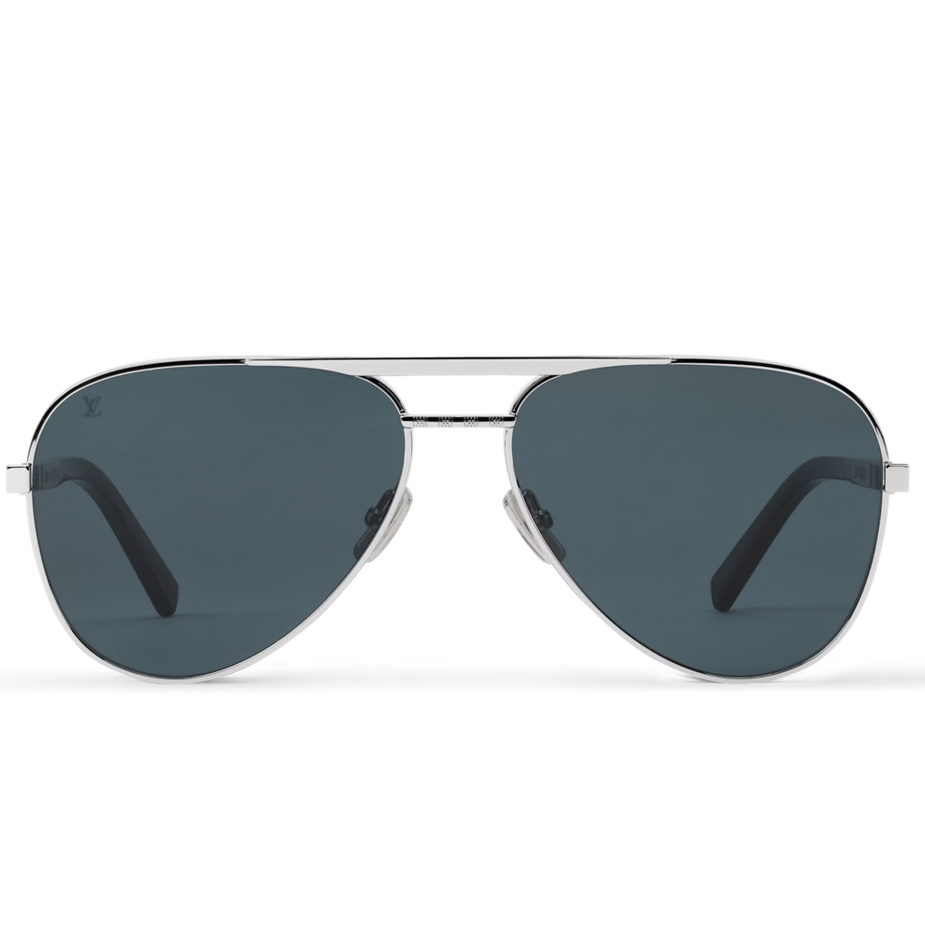 Louis Vuitton Men Pilot Frame Silver Sunglasses