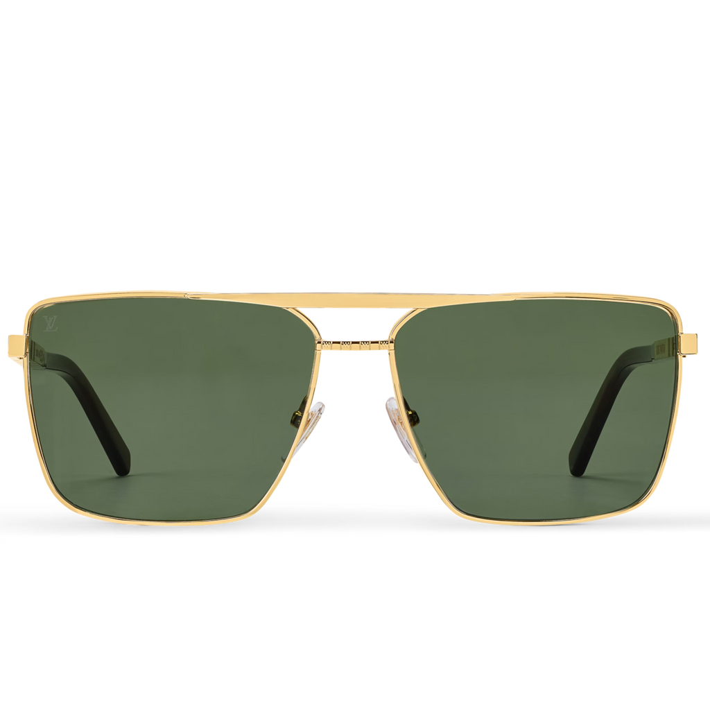 Louis Vuitton Men Square Frame Natural Gold Sunglasses