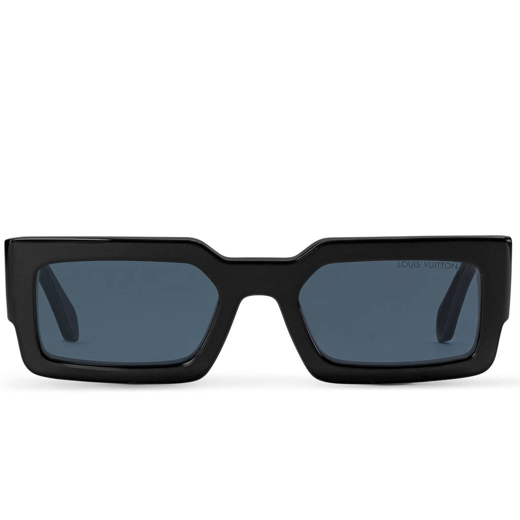 Louis Vuitton Men Square Frame Matt Shiny Black Sunglasses