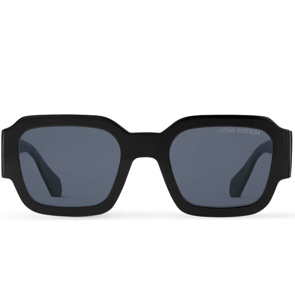 Louis Vuitton Men Round Square Frame Black Sunglasses