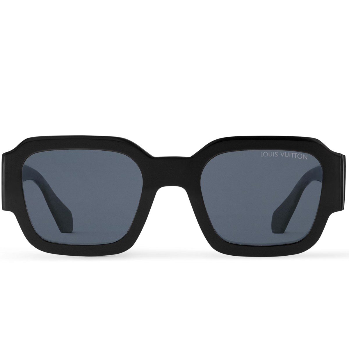 Louis Vuitton Men Round Square Frame Black Sunglasses