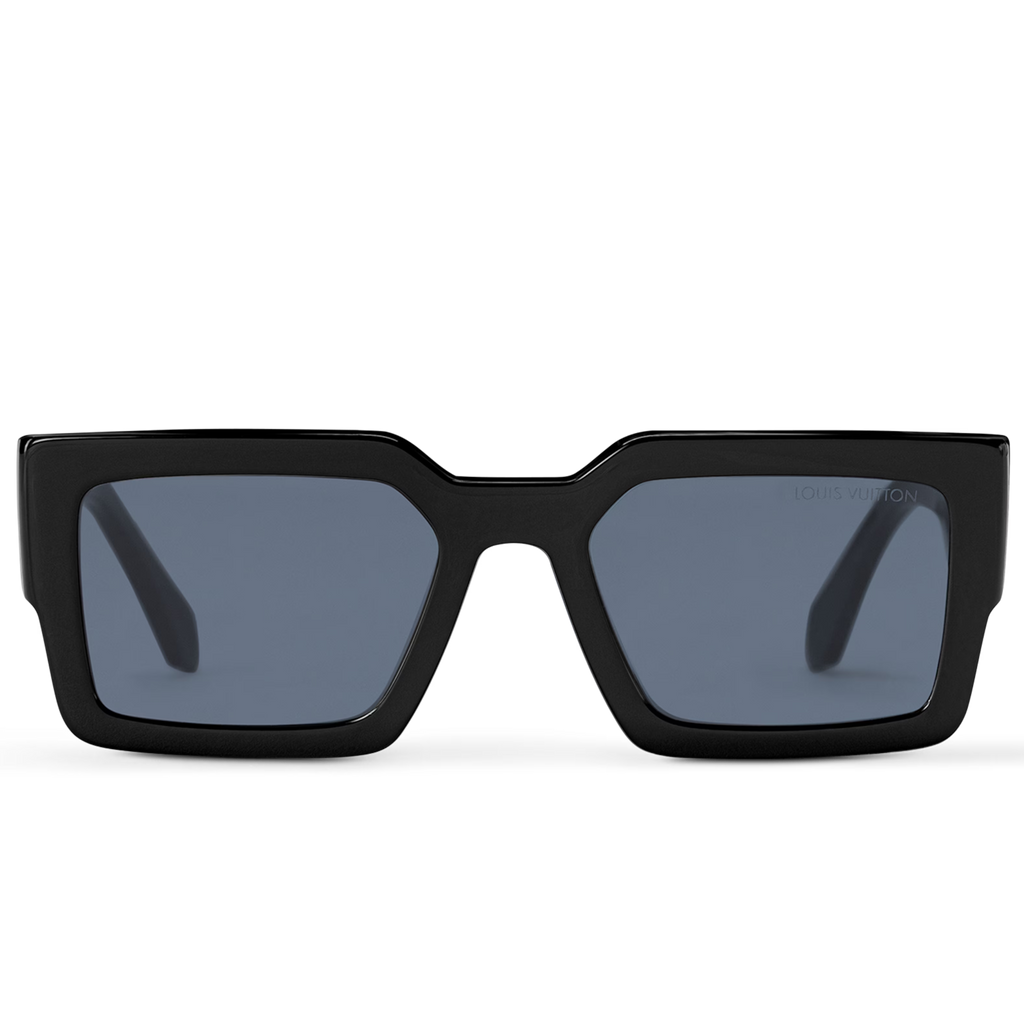 Louis Vuitton Men Square Deep Shiny Black Sunglasses