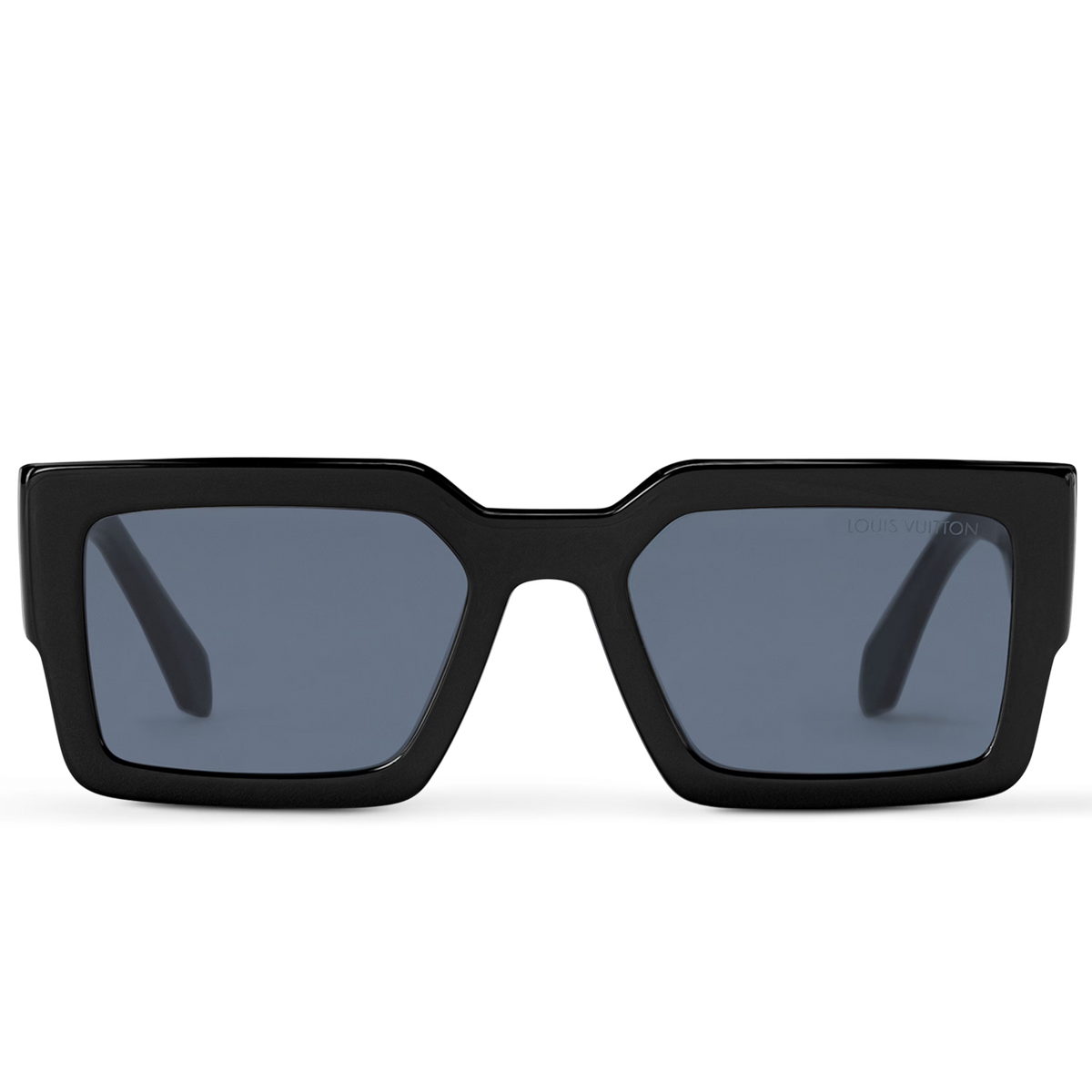 Louis Vuitton Men Square Deep Shiny Black Sunglasses