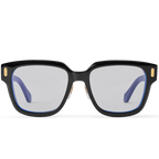 Louis Vuitton Men Square Frame Shiny Smoky Black Sunglasses
