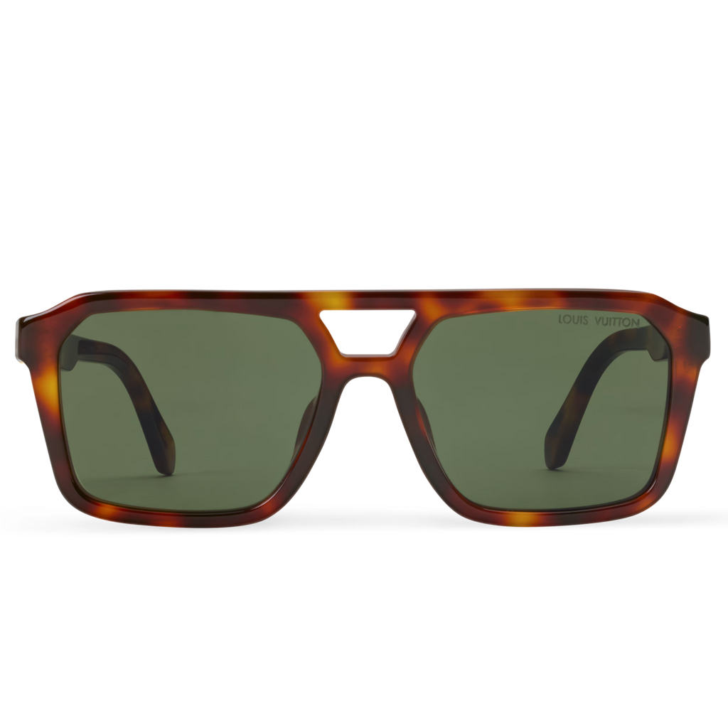 Louis Vuitton Men Square Frame Tortoise Sunglasses