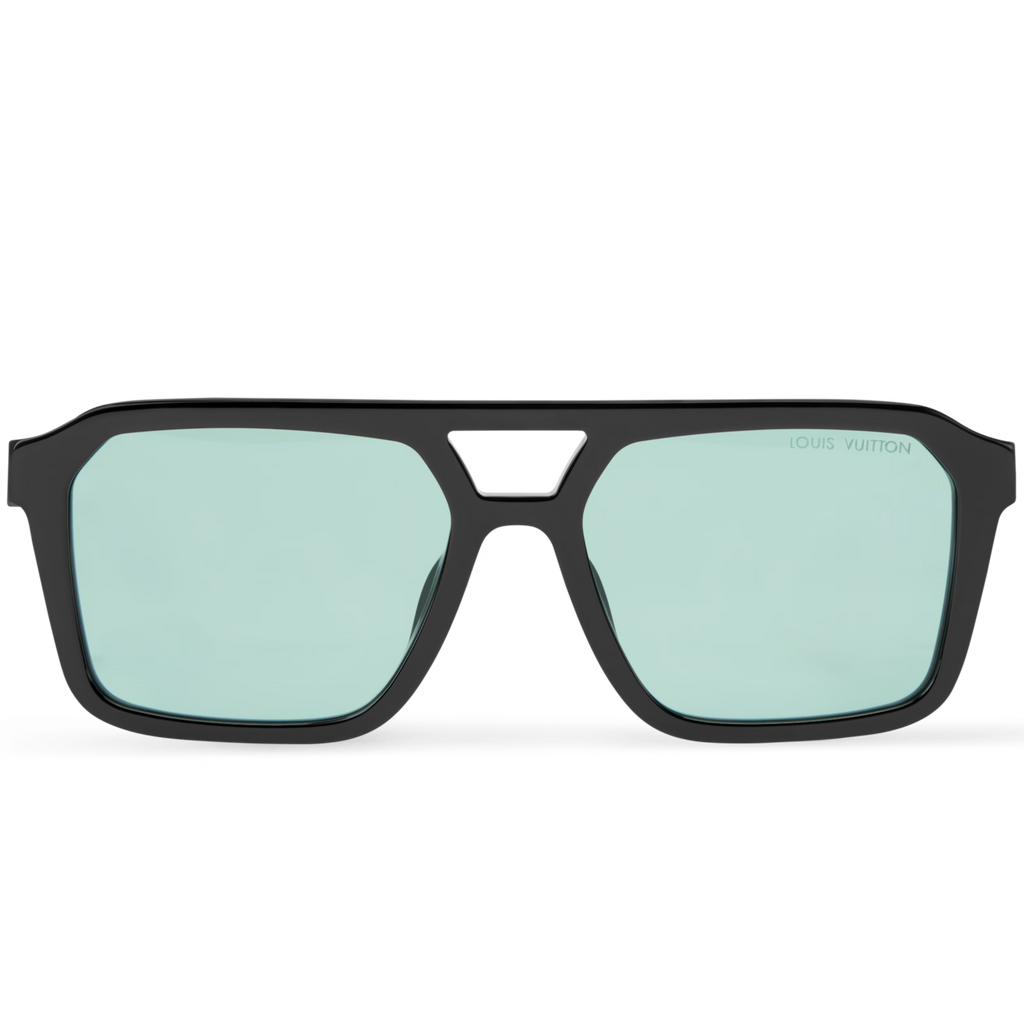 Louis Vuitton Men Square Pilot Frame Black Sunglasses