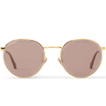 Louis Vuitton Men Round Frame Shiny Gold Sunglasses