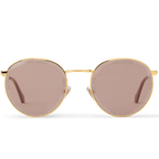 Louis Vuitton Men Round Frame Shiny Gold Sunglasses