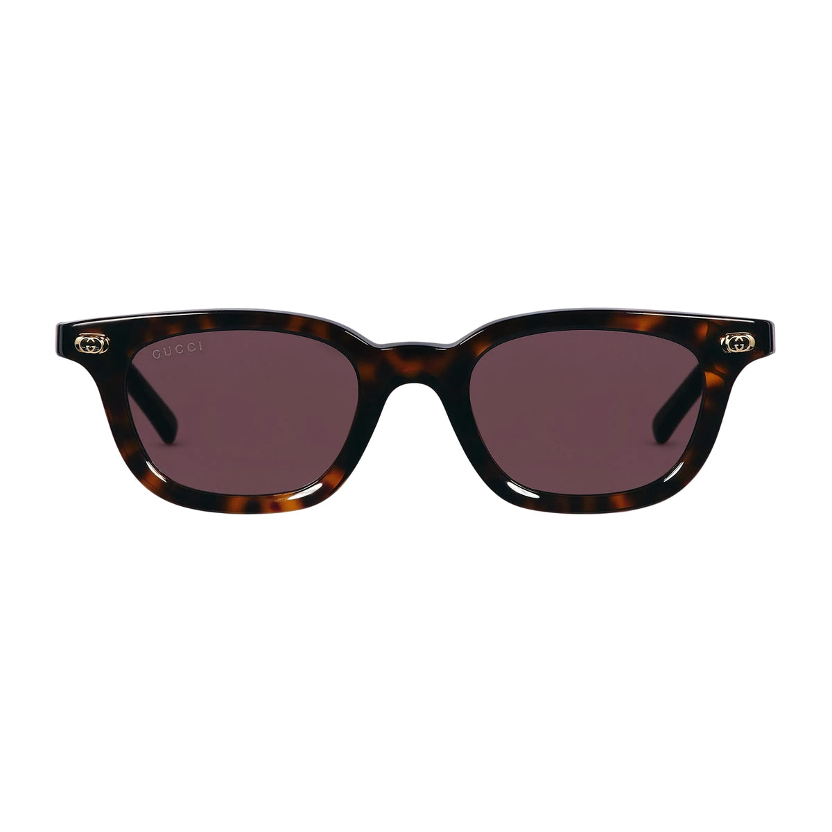 Gucci Men Oval Frame Dark Tortoiseshell Sunglasses