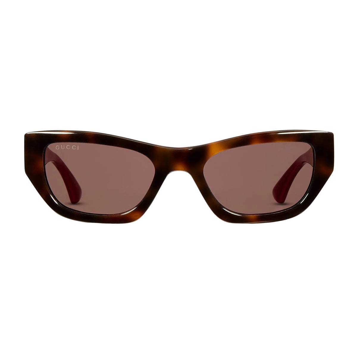 Gucci Women Cat-eye Dark Brown Tortoiseshell  Sunglasses