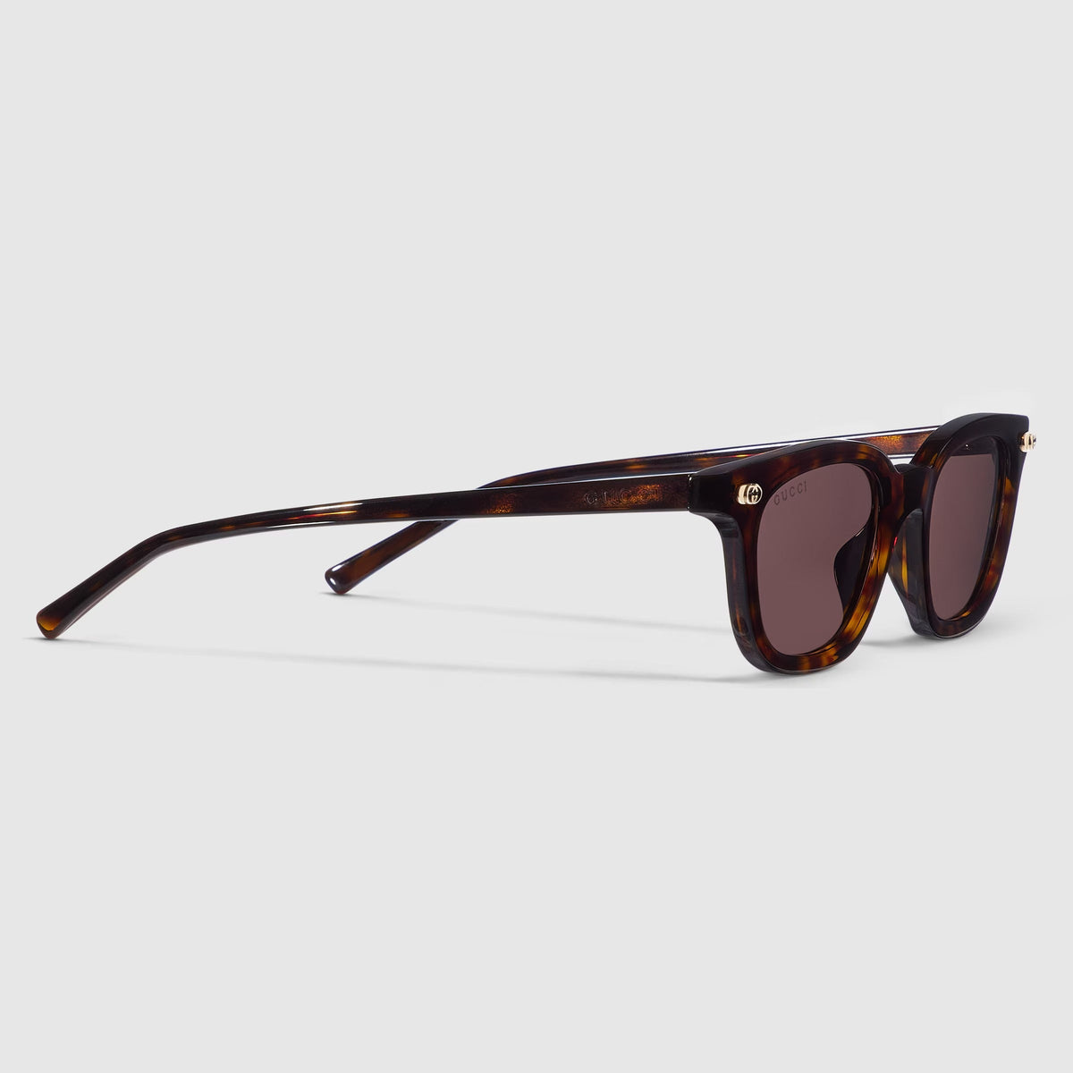Gucci Men Oval Frame Dark Tortoiseshell Sunglasses