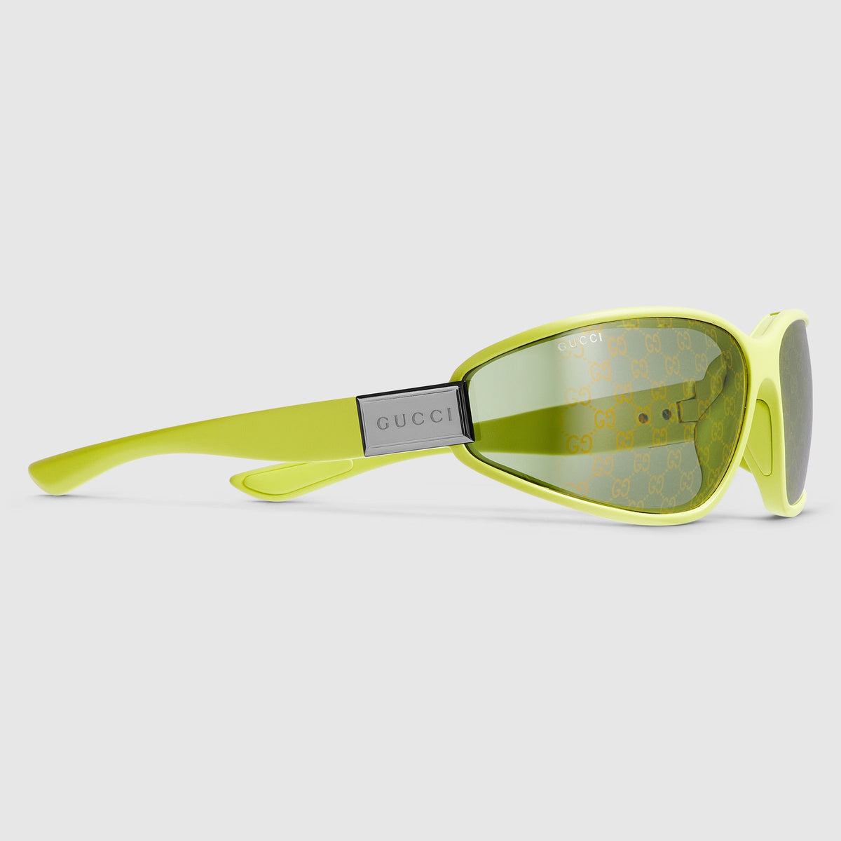 Gucci Men Rectangular Green Sunglasses
