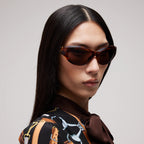 Gucci Women Cat Eye Frame Brown Tortoiseshell Sunglasses
