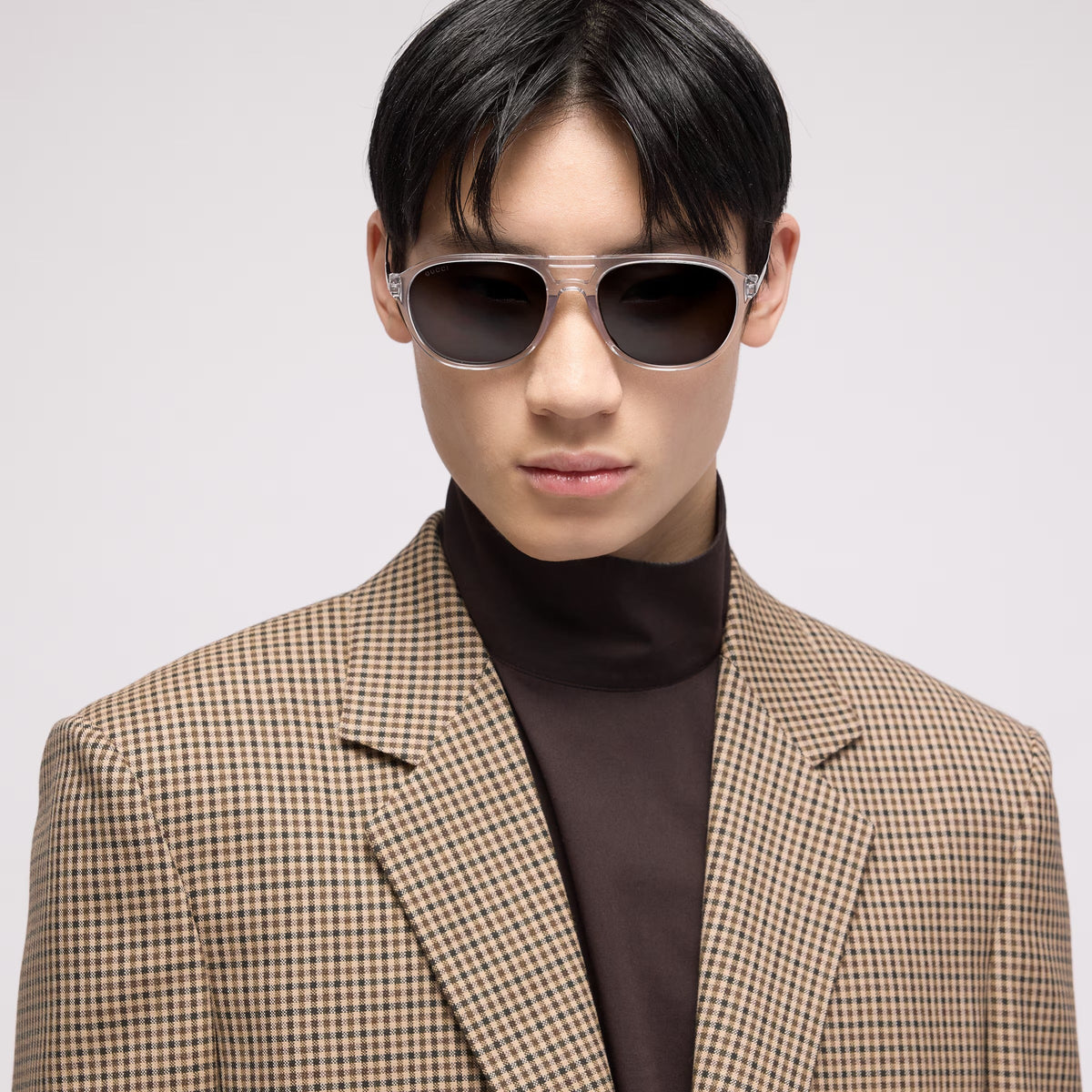Gucci Men Specialized-fit Navigator Gray Sunglasses