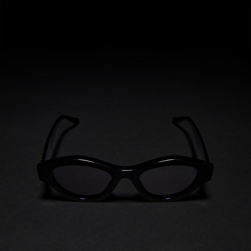 Gucci Women Cat-eye Frame Dark Black Sunglasses