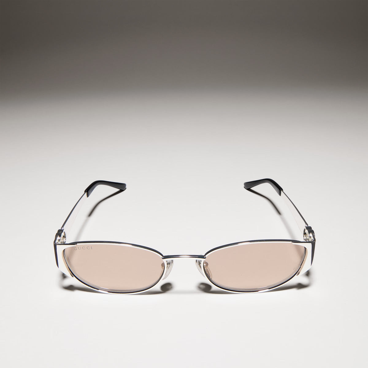 Gucci Women Oval Frame Silver sunglasses