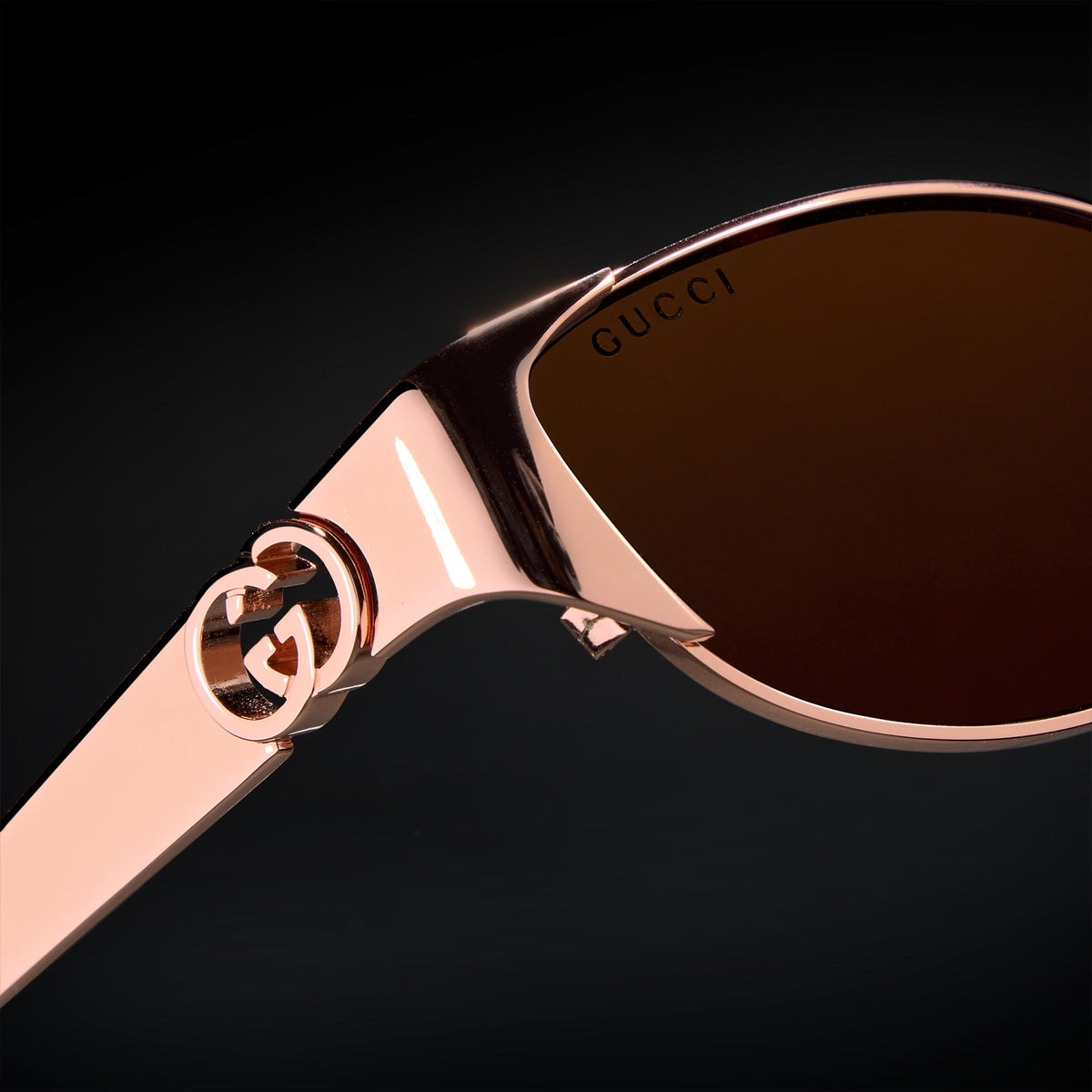 Gucci Women Oval Frame Rose Gold sunglasses