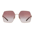 Gucci Women Oval Frame Shiny Rose Gold Sunglasses