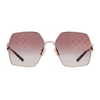 Gucci Women Oval Frame Shiny Rose Gold Sunglasses