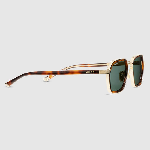 Gucci Men Square Frame Dark Brown Sunglasses