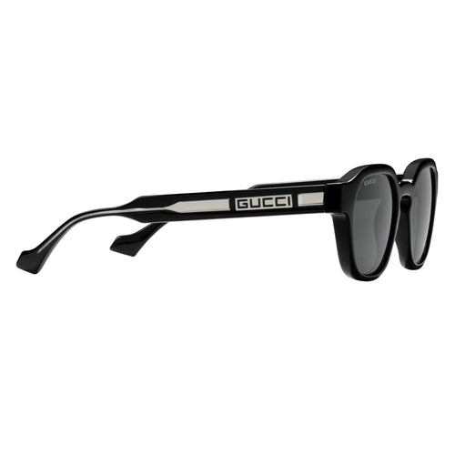 Gucci Men Oval Frame Black Sunglasses