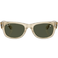 Ray Ban Men Square Frame Polished Beige Sunglasses