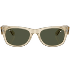 Ray Ban Men Square Frame Polished Beige Sunglasses