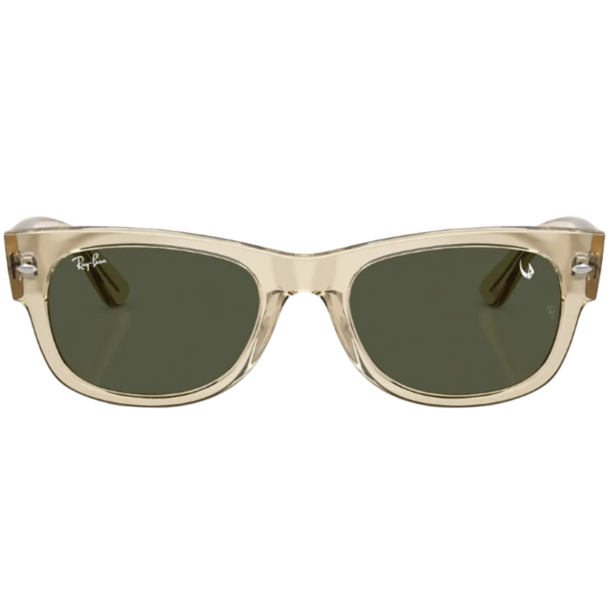 Ray Ban Men Square Frame Polished Beige Sunglasses