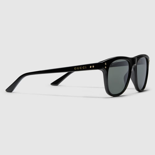 Gucci Men Square Frame Matte Black Sunglasses