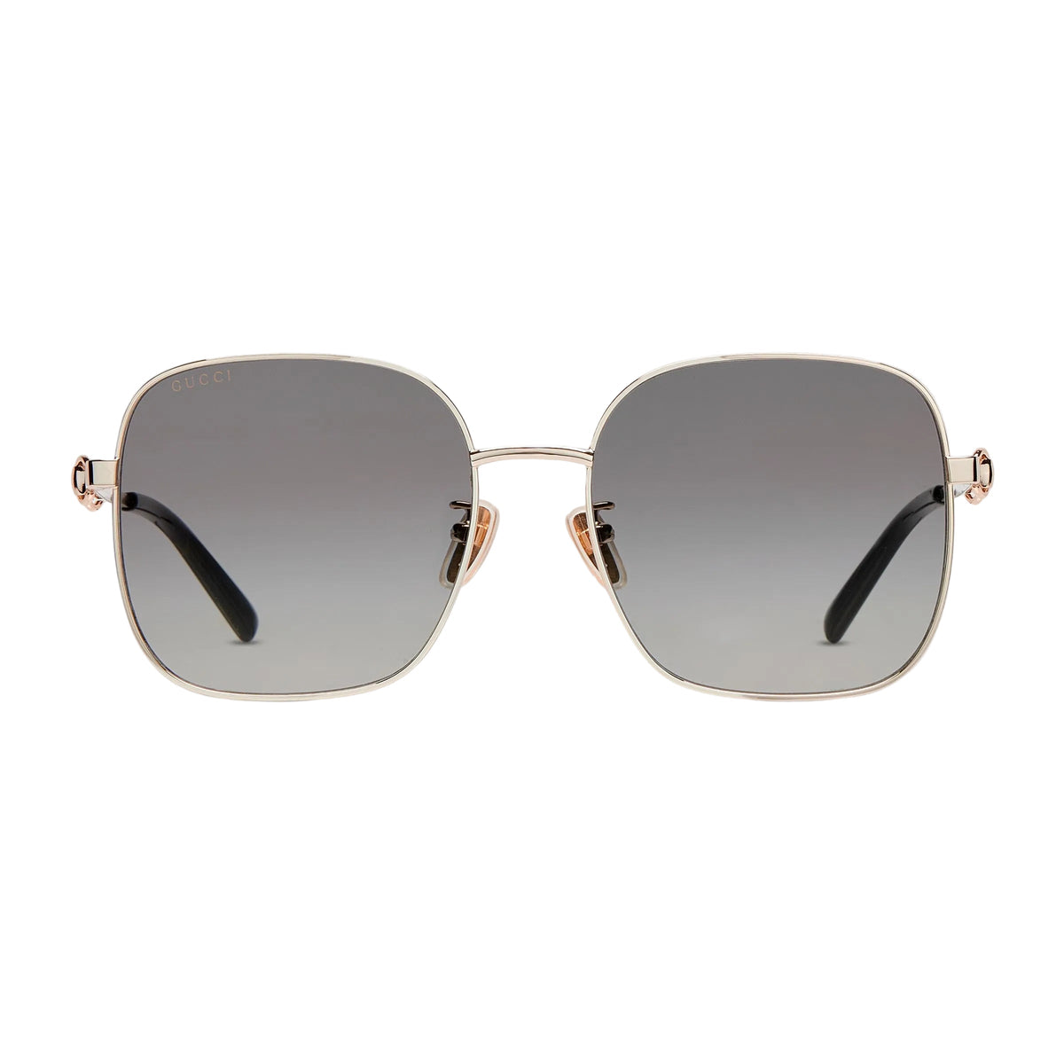 Gucci Women Square Frame Gold Tone Sunglasses