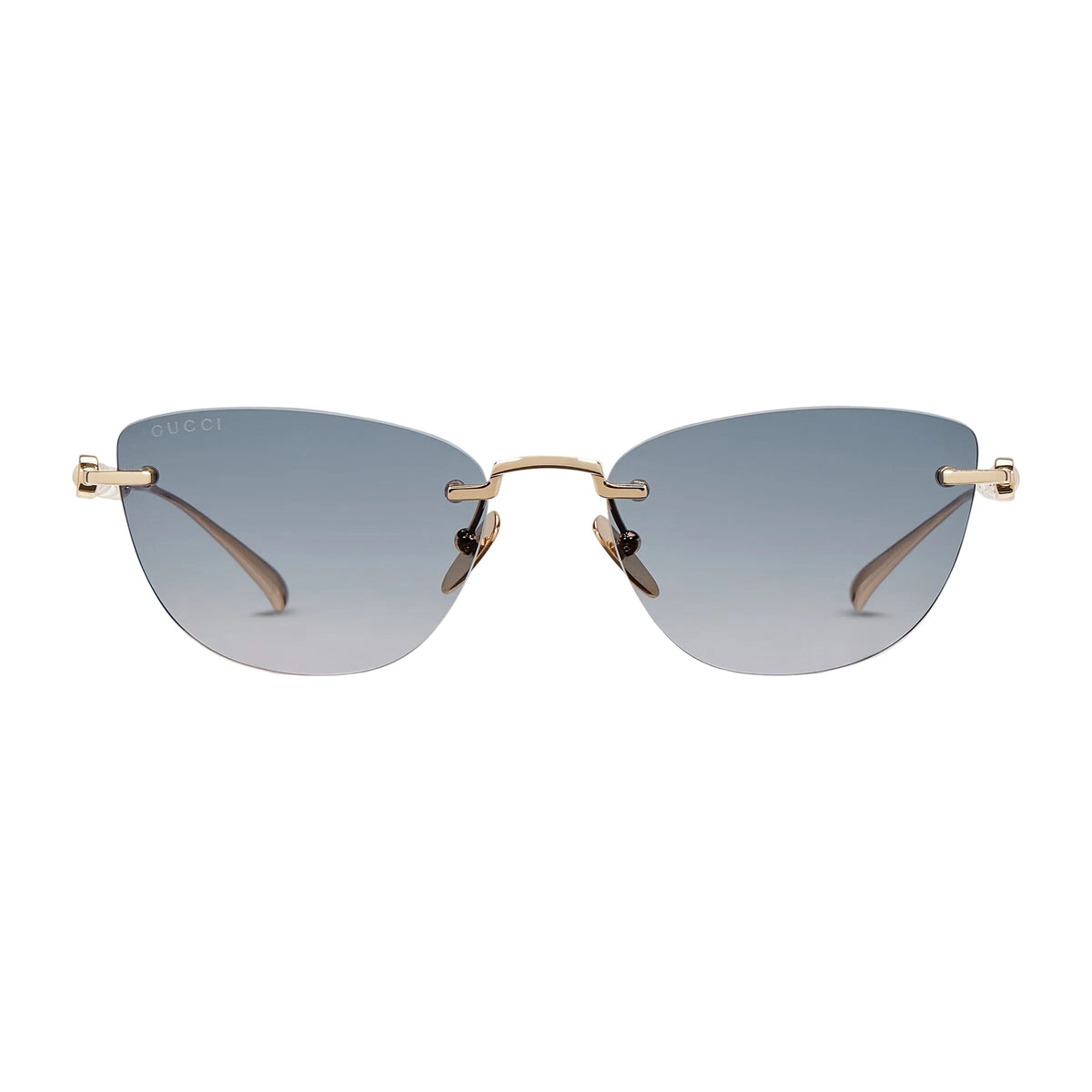 Gucci Women Cat-eye Frame Shiny Gold Tone sunglasses