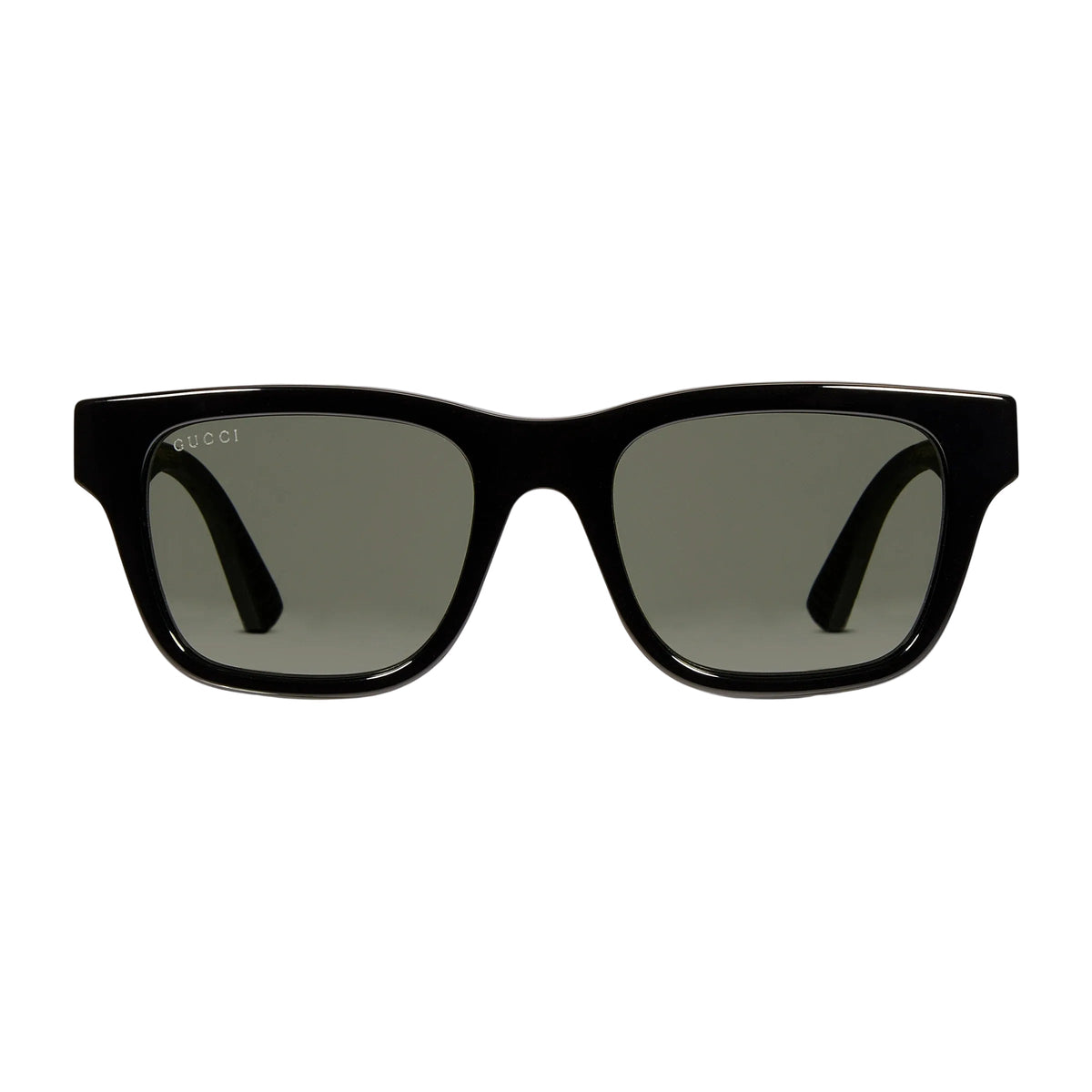 Gucci Men Square Frame Shiny Black Sunglasses