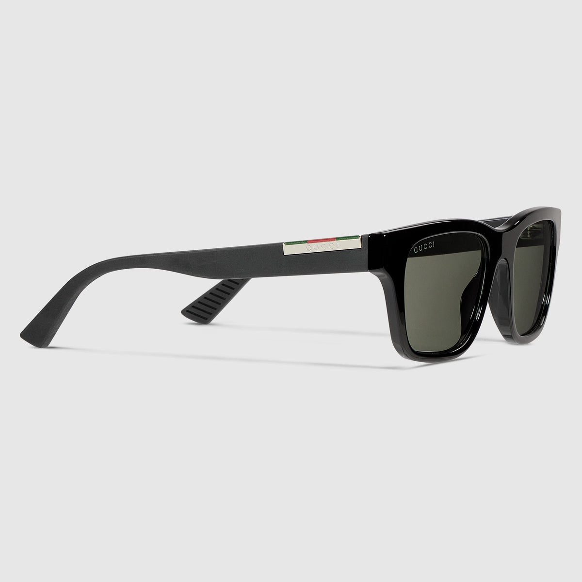 Gucci Men Square Frame Shiny Black Sunglasses