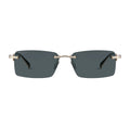 Gucci Men Rectangular Frame Shiny Gold Sunglasses