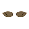 Gucci Women Oval Frame Gold Sunglasses