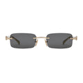 Gucci Women Rectangular Frame Metallic Gold Sunglasses