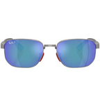 Ray Ban Men Irregular Frame Polished Shiny Gunmetal Sunglasses