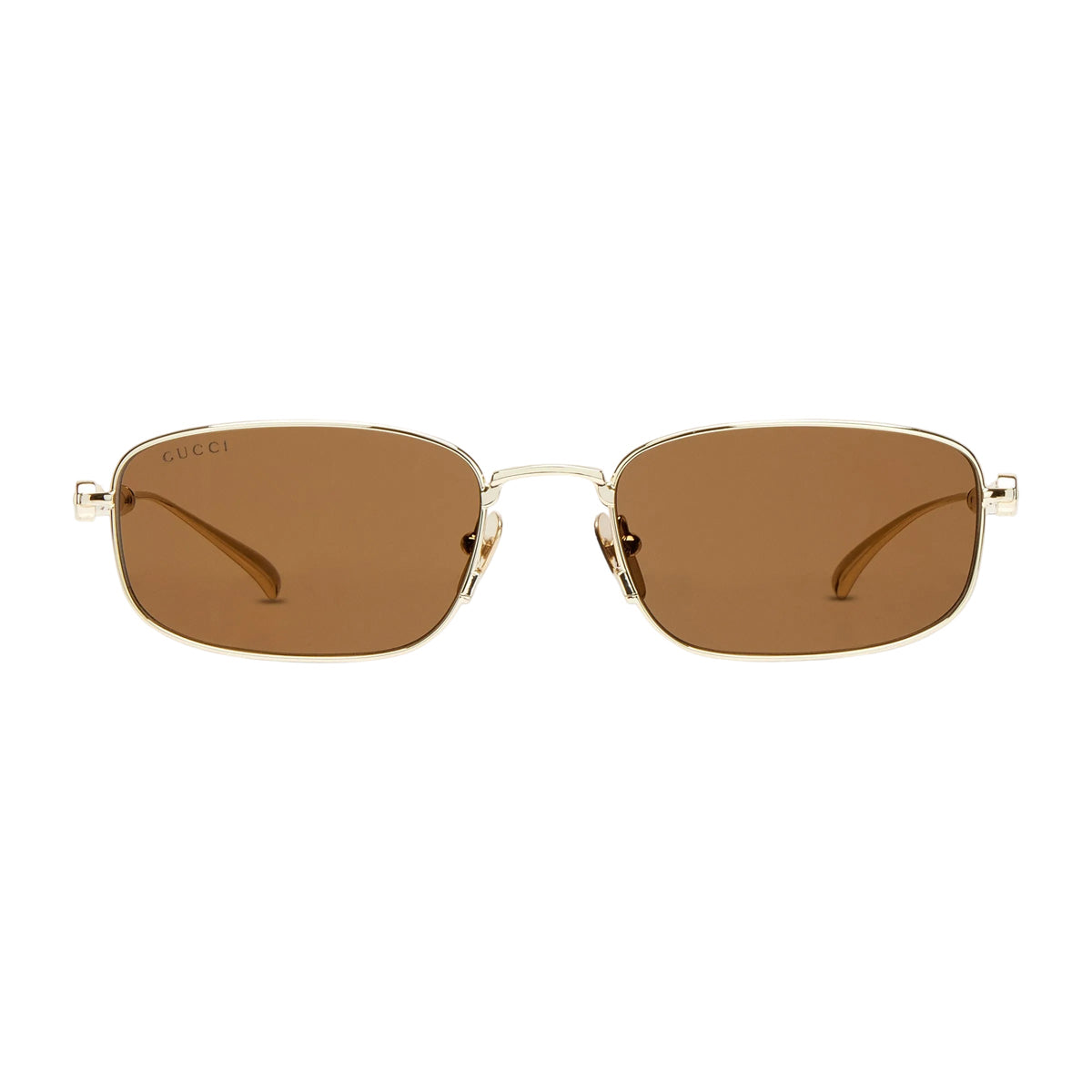 Gucci Women Square Frame Natural Shiny Gold Sunglasses