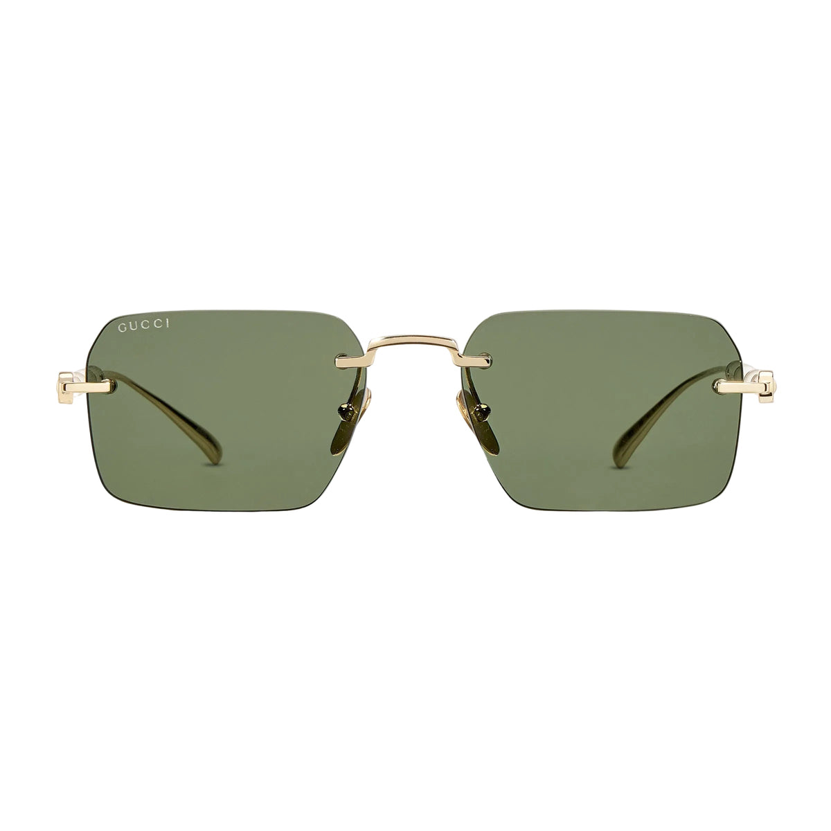 Gucci Men Frameless Rectangular Gold Sunglasses