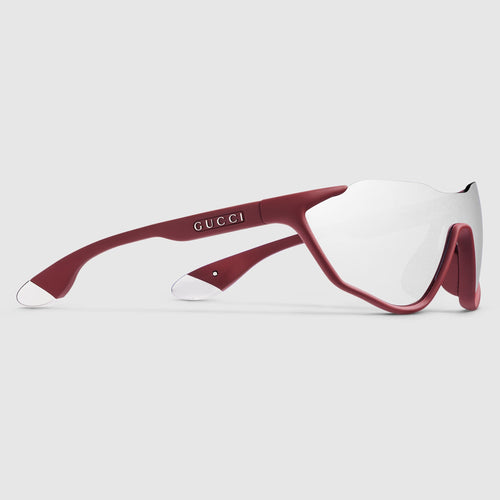 Gucci Men Mask-shaped Red Sunglasses