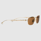 Gucci Women Square Frame Natural Shiny Gold Sunglasses