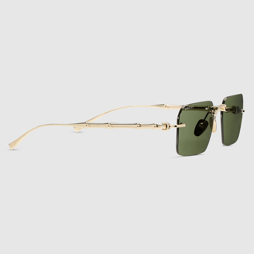 Gucci Men Frameless Rectangular Gold Sunglasses