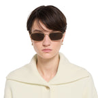 Gucci Women Square Frame Natural Shiny Gold Sunglasses