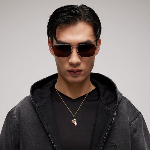Gucci Men Specialized-fit Navigator Gold Sunglasses