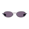 Gucci Men Oval Frame Ruthenium-Tone Sunglasses