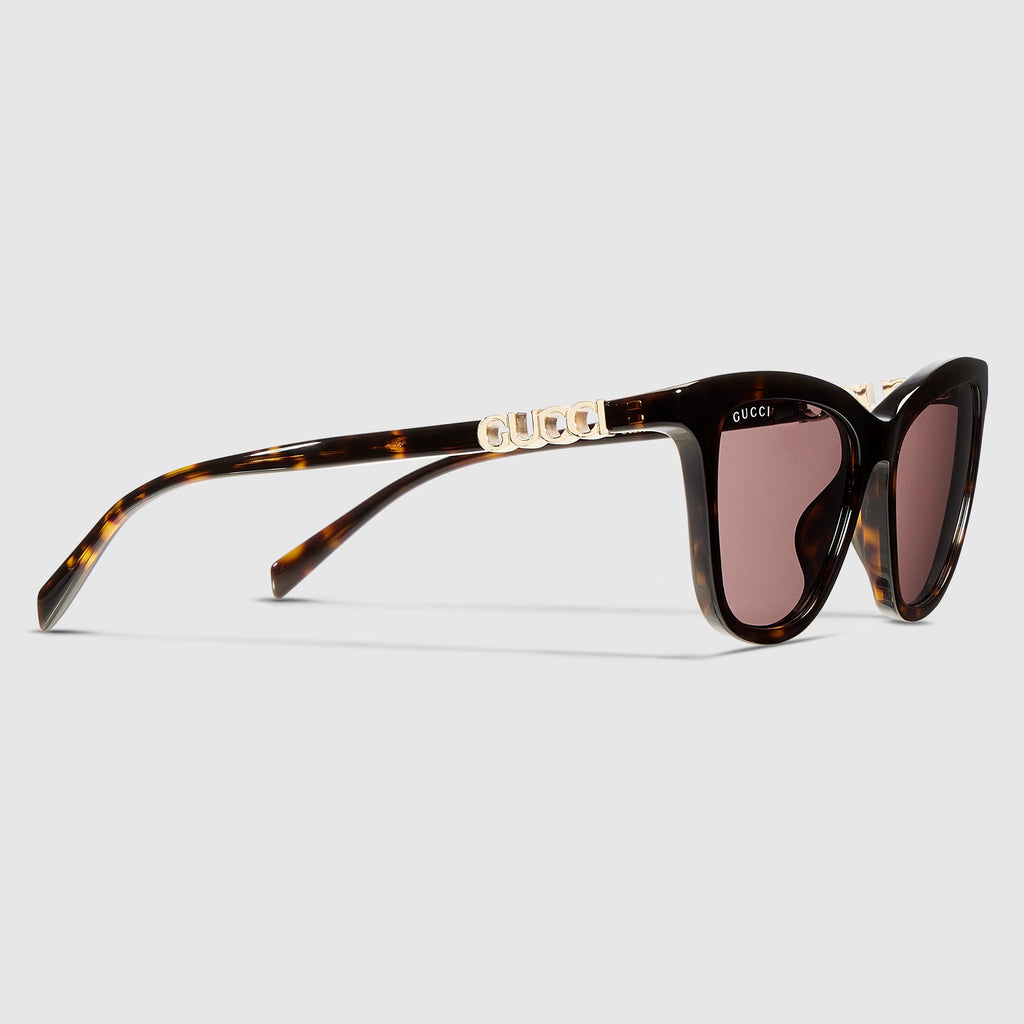 Gucci Women Cat Eye Brown Sunglasses